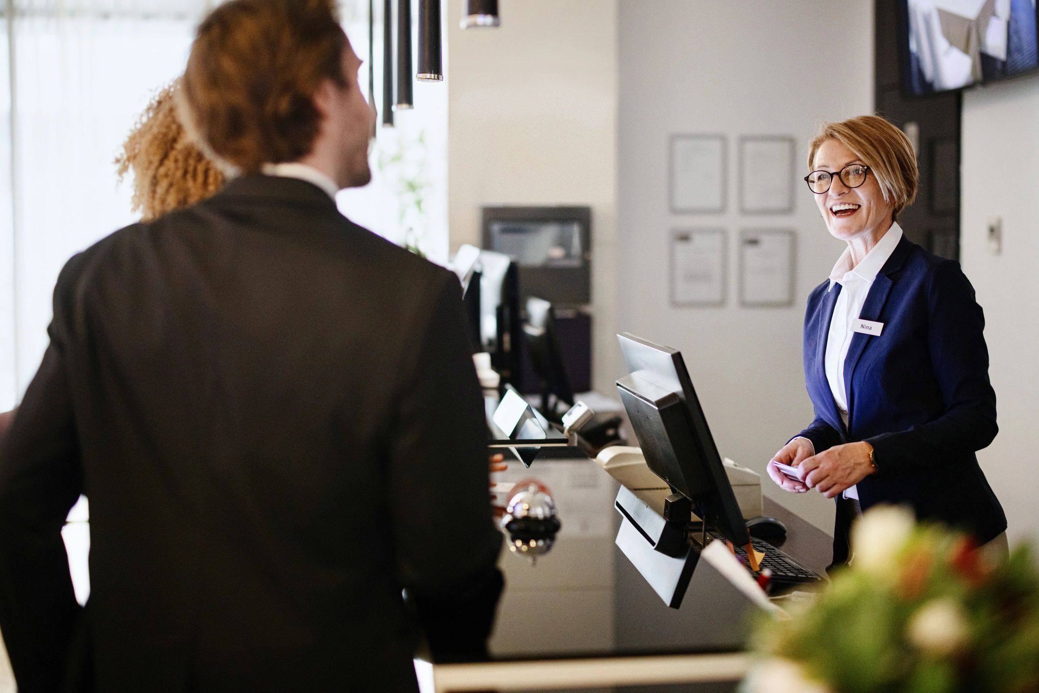 friendly hotel staff at reception